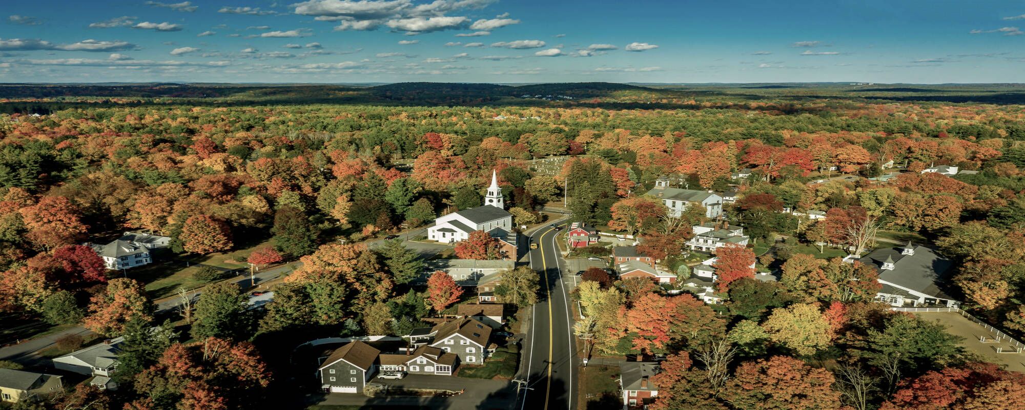 View of Pepperell, a short drive away from Pillars Health Group's mental health and addiction treatment center in Tewksbury, Massachusetts.