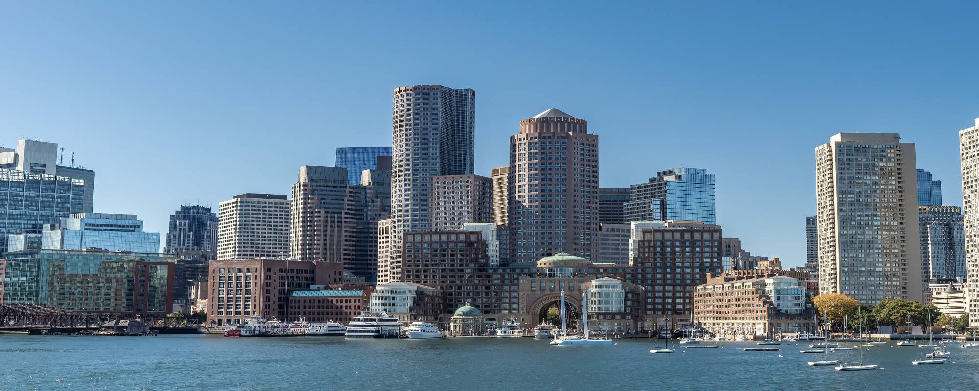 View of the Boston skyline, a short drive away from Pillars Health Group's mental health and addiction treatment center in Tewksbury, Massachusetts.