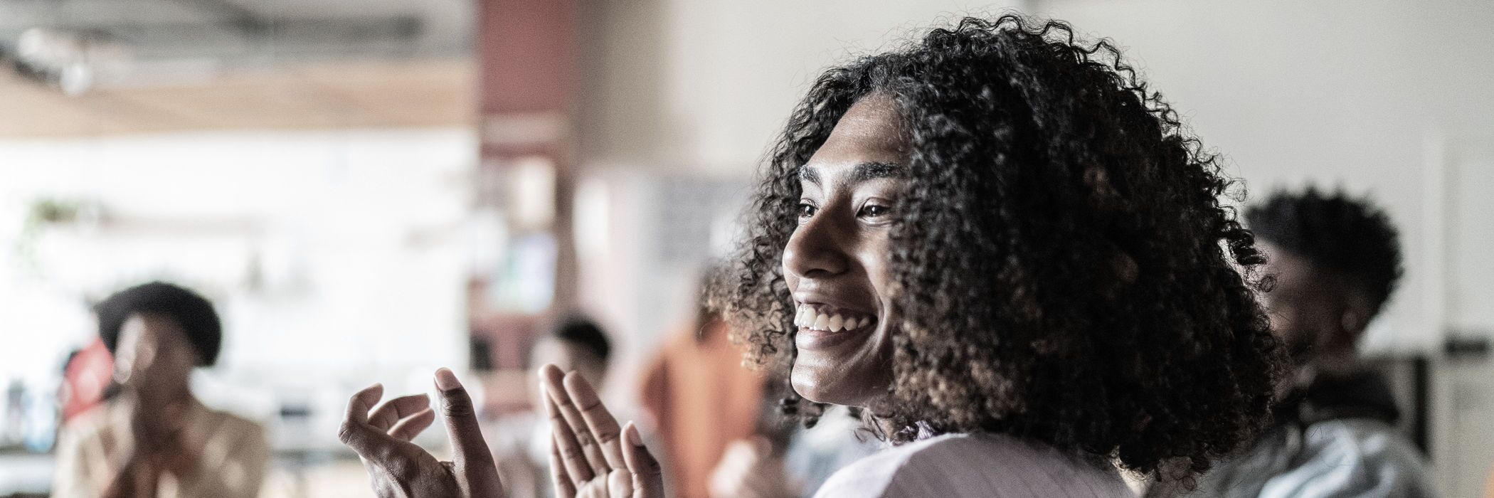 A woman in a group therapy session for outpatient ADHD treatment at Pillars Health Group in South Portland.